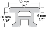 Harken 32mm Switch Mast Track