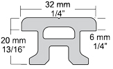 Harken 32 mm 3 m Track Harken 32mm Switch Mast Track