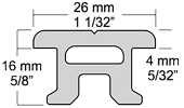Harken26 mm 3 m Track Harken 26 mm Switch Mast Track