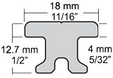Harken 3 m Drill/Tap T-Track Harken 18 mm Switch Mast Track