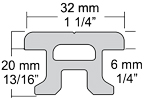Harken 32 mm Switch Mast Track