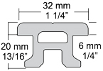 Harken 725 mm Storage Track Harken 32 mm Switch Mast Track