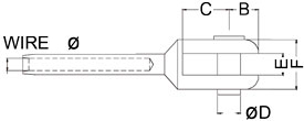 Navtec N547 Swage Fork Terminal