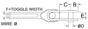 Navtec N551 Swage Toggle Fork