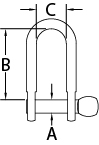 Ronstan RF615A Slotted Pin Standard Dee Shackle Ronstan Stainless Steel Hardware