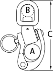 Ronstan RF6411 Trunnion Small Bale Snap Shackle Ronstan Stainless Steel Trunion Snap Shackles
